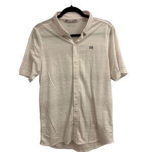 Travis Matthew striped Pima cotton blend button up golf size M